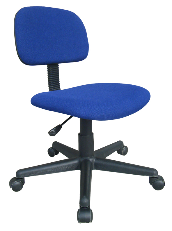 Bürostuhl, mit blauem Polyesterbezug