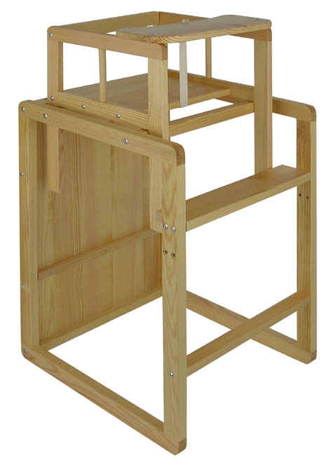 Kinderhochstuhl aus Pinienholz als 2er