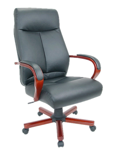 Chefsessel aus schwarzem Leder