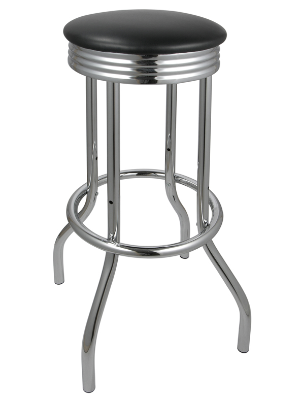 Barhocker verchromt ohne Rückenlehne
