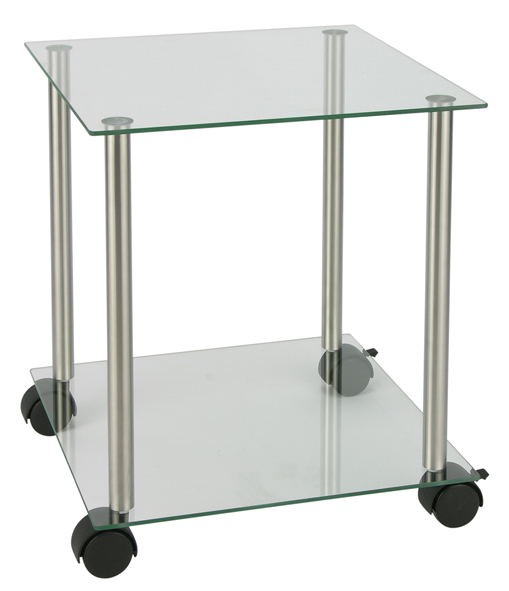 Beistelltisch aus Glas, eckig