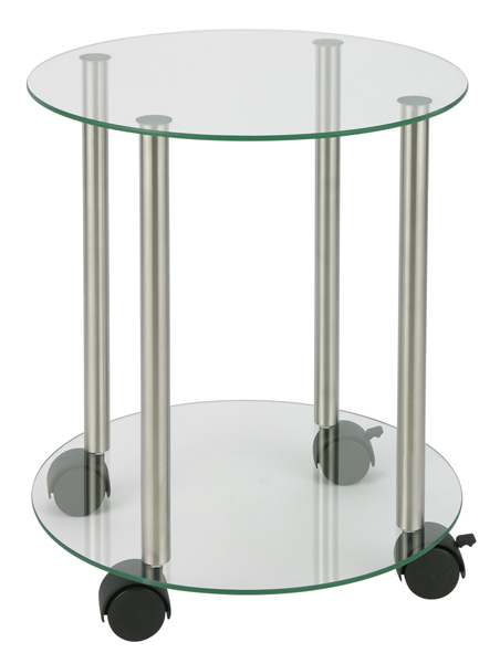 Beistelltisch aus Glas, rund