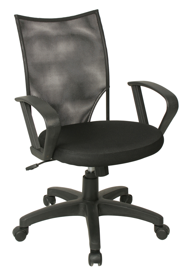 Bürodrehstuhl mit Netzoptik, schwarz