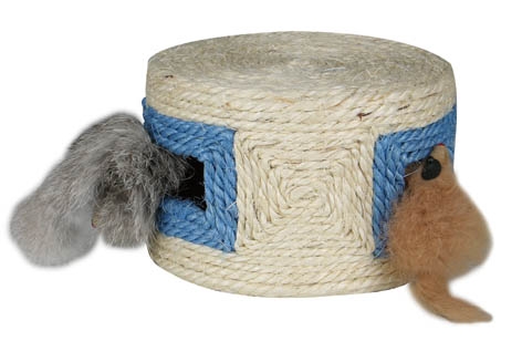 Spieltrommel mit 3 Mäusen aus Sisal