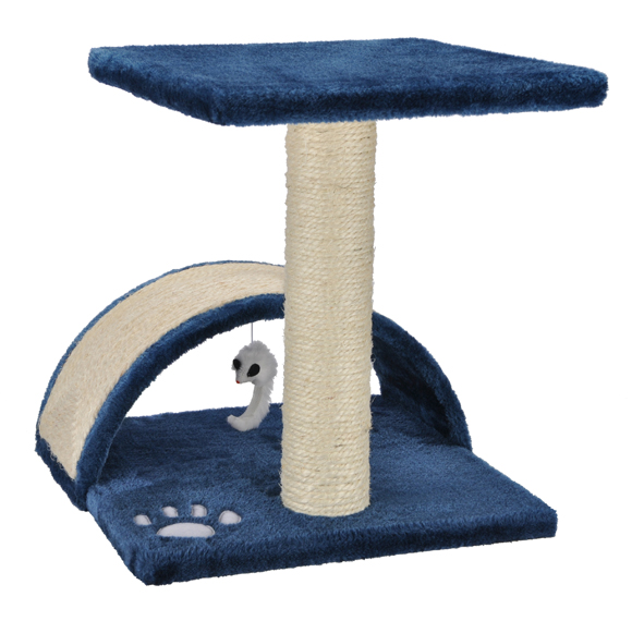 Katzenkratzbaum in blau mit Sisal