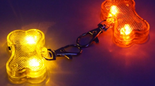 Leuchtanhänger mit 2 LEDs für Hunde