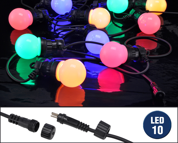 LED Partylichterkette mit 10 Lampen