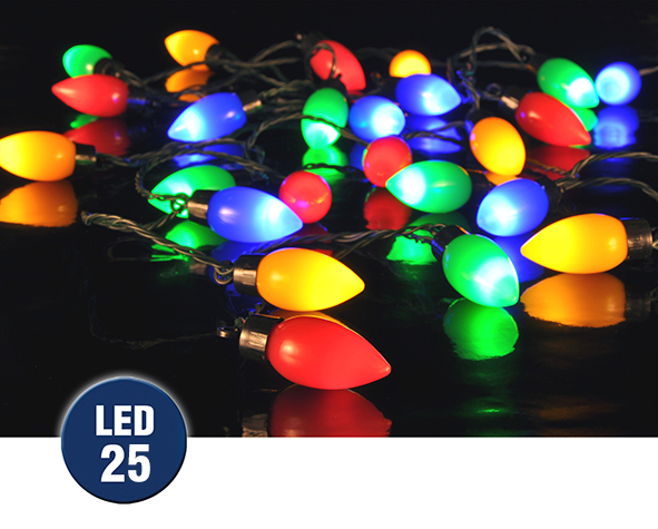 LED Partylichterkette mit 25 Lampen
