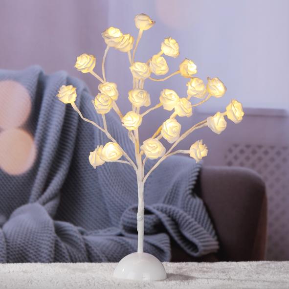 LED Rosenblütenbaum Weiß, 40cm