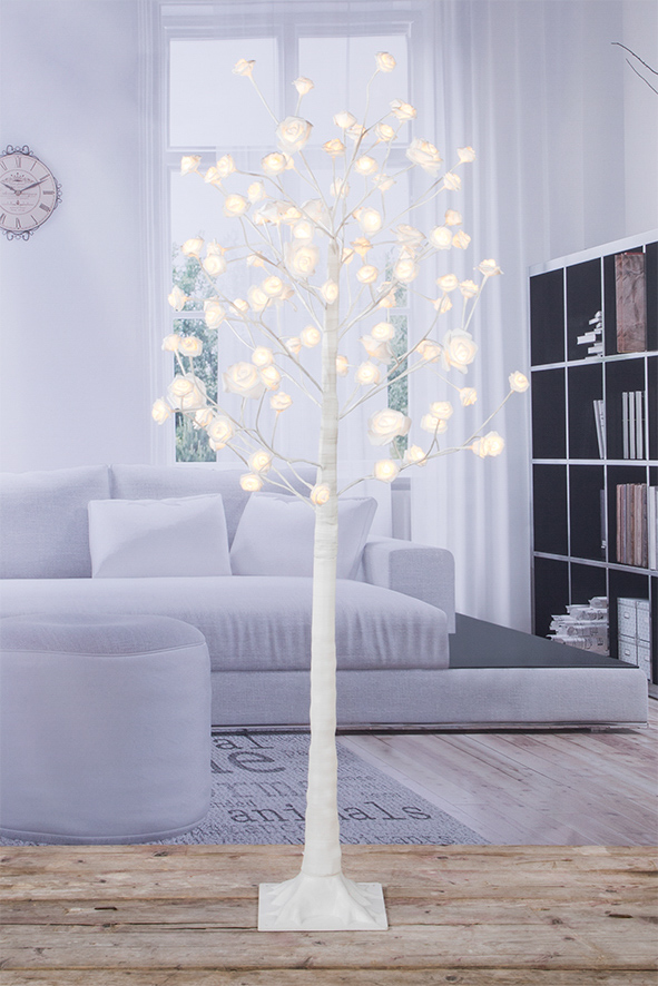 LED Rosenblütenbaum - 150cm weiß