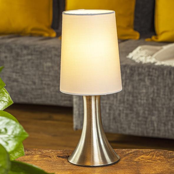 Tischlampe mit Touch-Dimmer, weiß
