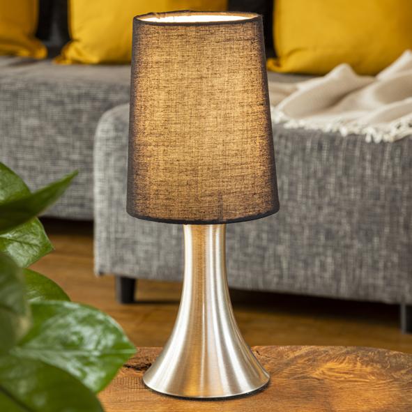 Tischlampe mit Touch-Dimmer, schwarz