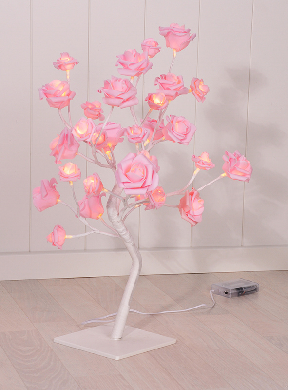LED Rosenblütenbaum Rose, 45cm
