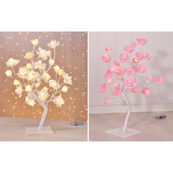 LED Rosenblütenbaum . Mischkarton 4 Stck