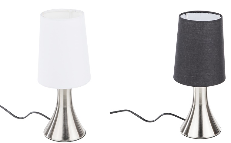 Tischlampe mit Touch-Dimmer, 2 Farben sortiert