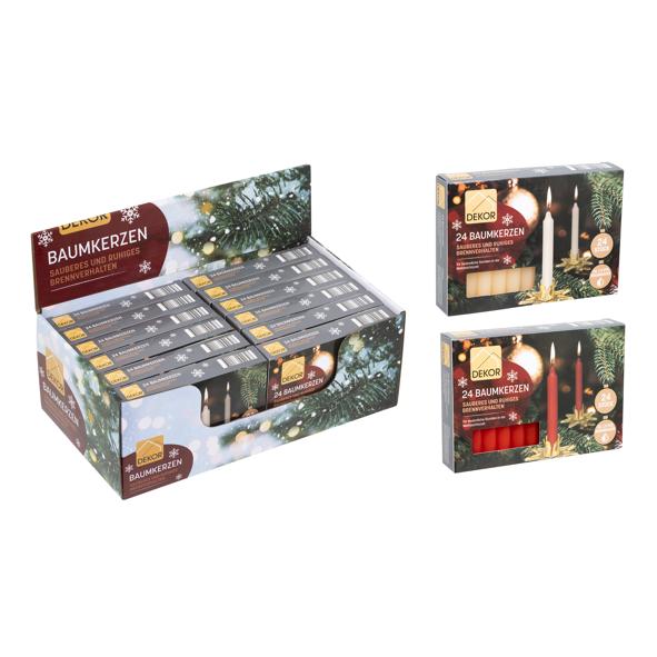 Baumkerzen 24er Set im Display