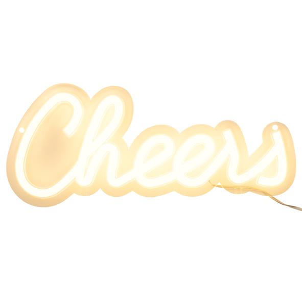 Neonlicht Cheers, warm weiß LED – Maße ca. 32 x 16 x 1,4 cm