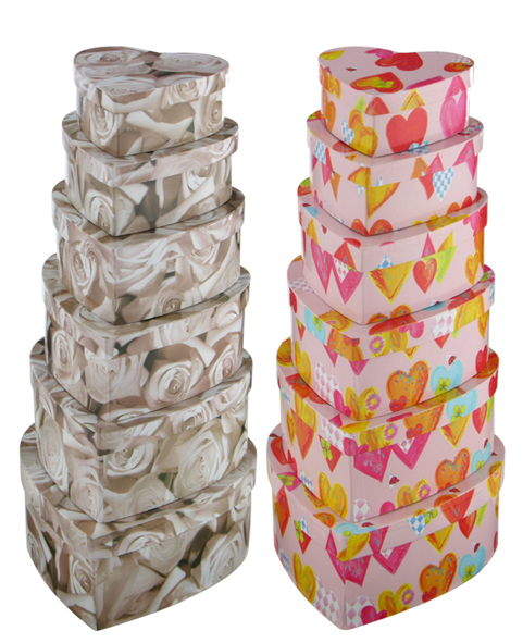Geschenkboxen 6er in Herzform, 2