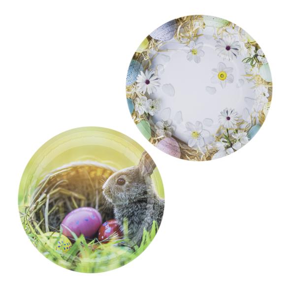 Metallteller Ostermotive, rund 26cm