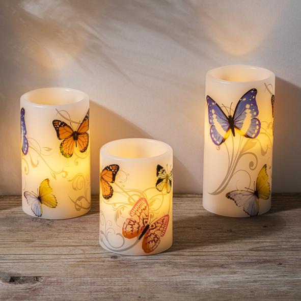 LED-Wachs-Kerzen-Set 3-tlg.