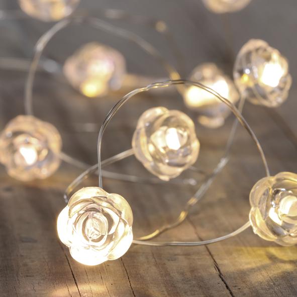 LED Batterie-Lichterkette Rose