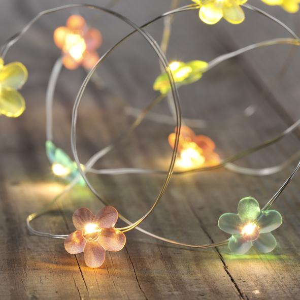 LED Batterie-Kupferlichterkette Blume
