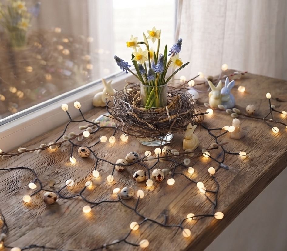 LED Osterlichterkette – mit 40 warm weißen LED