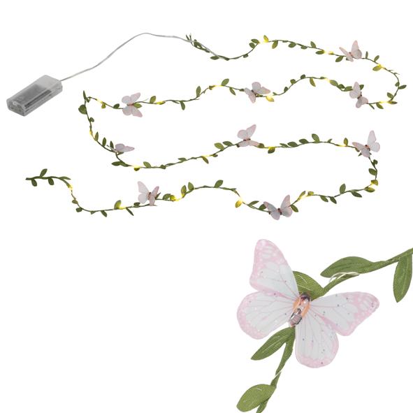 Lichterkette mit Schmetterlingsdesign  – mit 20 warm weißen LED