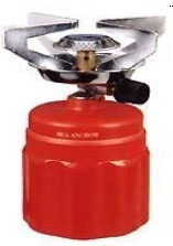 Gas-Camping-Kocher, gefüllt