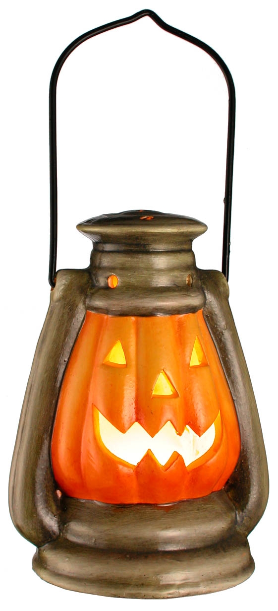 Öllampe mit Kürbisdeko