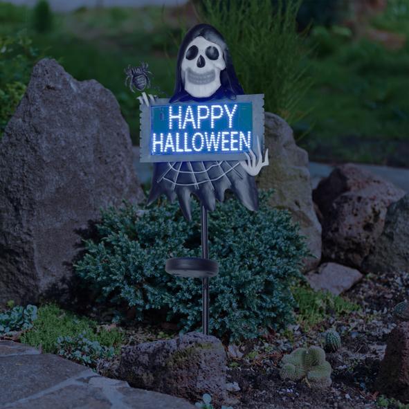 Halloween Gartenstecker Totenkopf