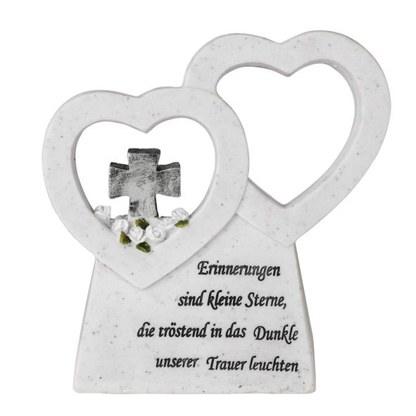 Gedenkstein mit zwei großen Herzen