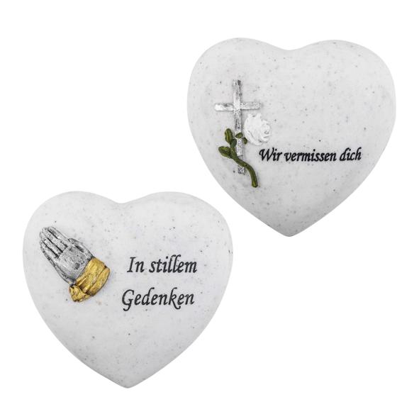 Gedenkstein Herz mit Spruch