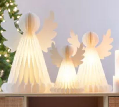 3er Set Waben-Engelsdekoration