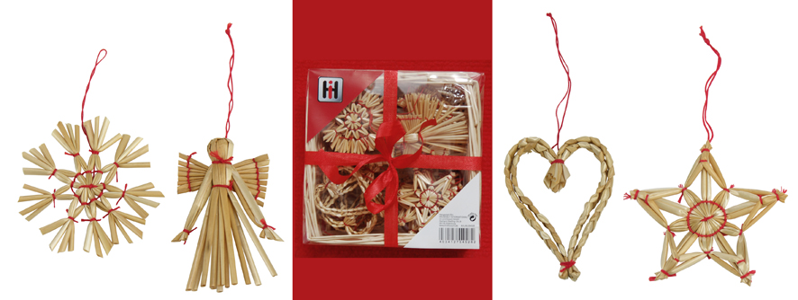 Weihnachtsdekoration aus Stroh