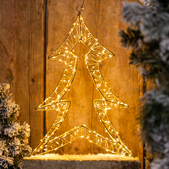 LED Metall Tannenbaum, 240 warm-weiße LEDs