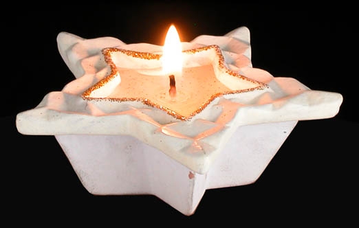 Windlicht mit Kerze in Sternenform