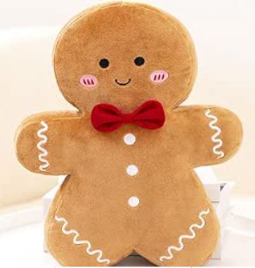 Deko Plüschkissen im Lebkuchen Design  – ca. 15 - 18 cm 