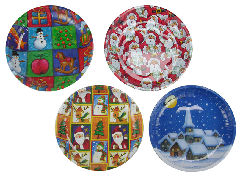 Weihnachtsteller aus Metall, rund 26cm