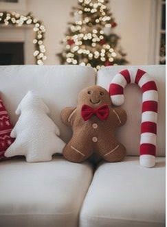 Plüschkissen im Weihnachtsdesign, sortiert