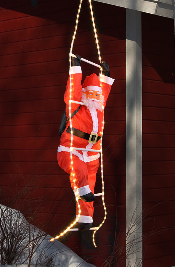 Weihnachtsmann auf Leiter