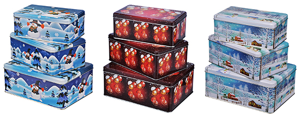 Weihnachts-Keksdosen, rechteckig