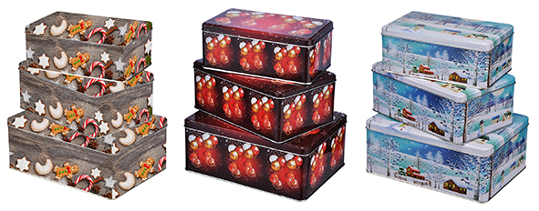 Weihnachts-Keksdosen, rechteckig