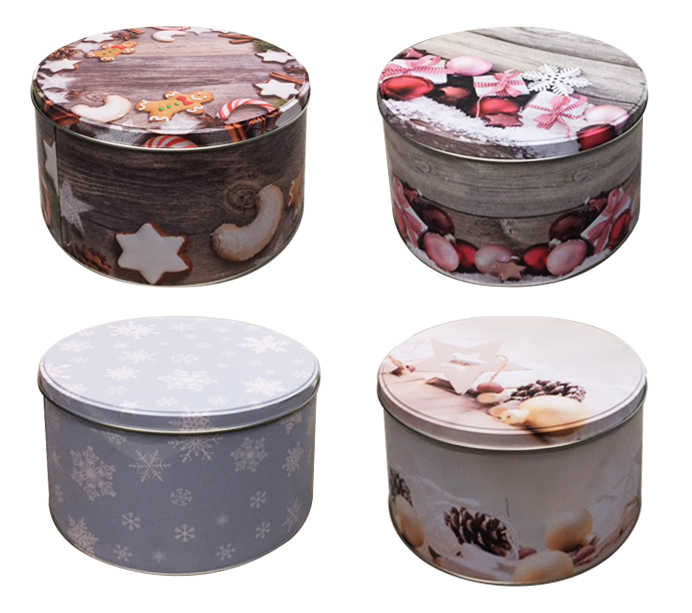 Weihnachts-Keksdose, rund