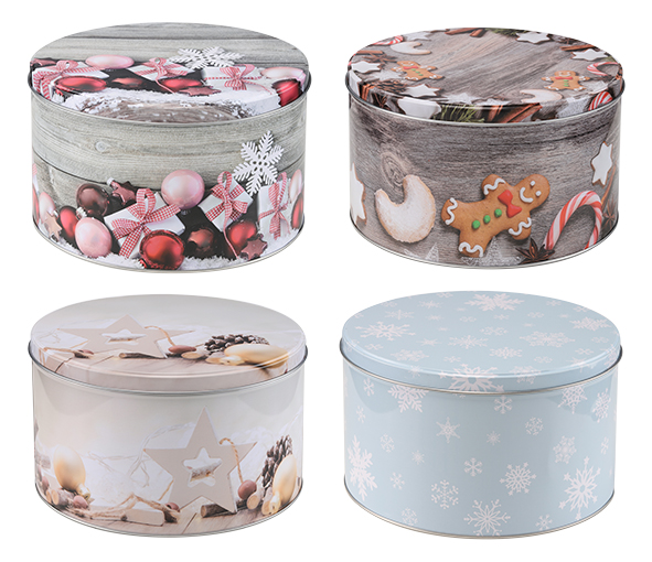 Weihnachts-Keksdose, rund