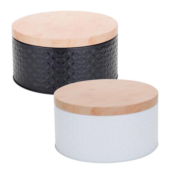 Keksdosen mit Holzoptik, rund