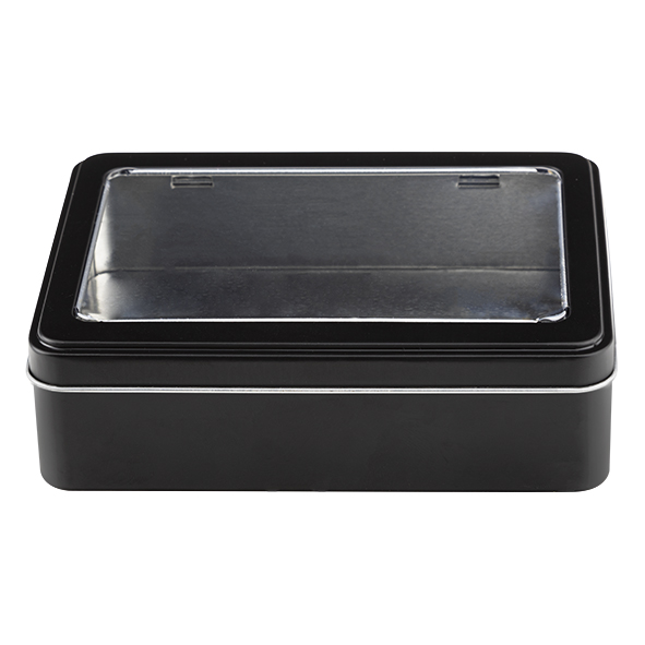 Keksdose mit Fenster, schwarz