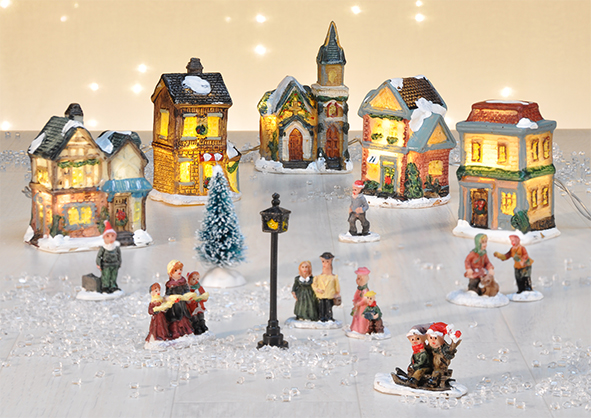 Beleuchtetes Winterdorf