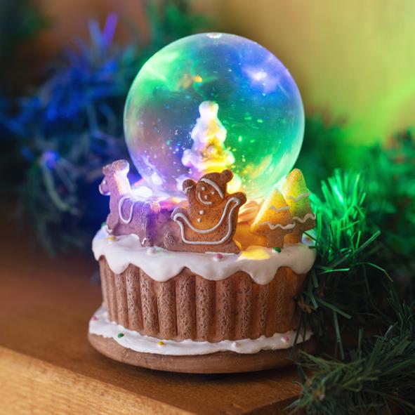 Schneekugel mit LED Beleuchtung