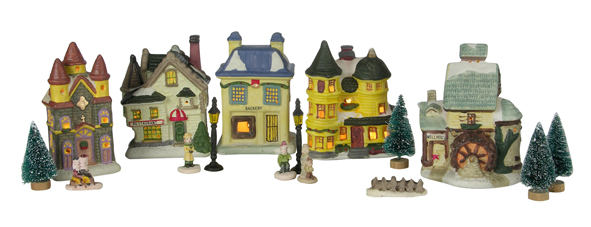 Beleuchtete Weihnachtsstadt 17-tlg.